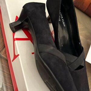 Anne Klein, Akvanity, Black, Suede, Pump, 7.5 M
